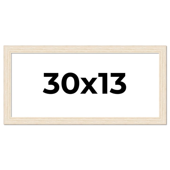 30x13 Frame White Barnwood Picture Frame Includes UV Acrylic Plexiglass, Acid Free Foam Backing
