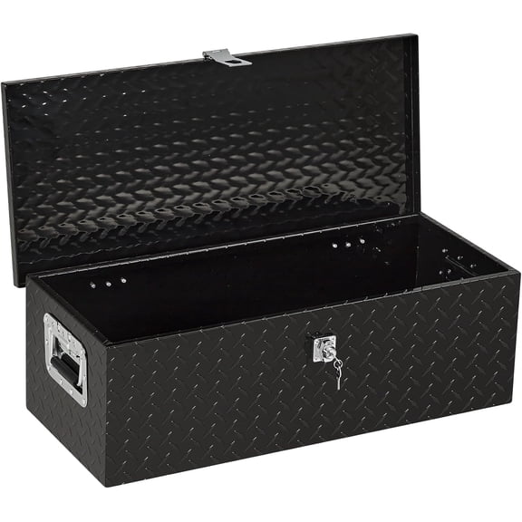 30x13x10 In Aluminum Diamond Plate Truck Bed Tool Box Heavy Duty Lockable Waterproof with Side Handle