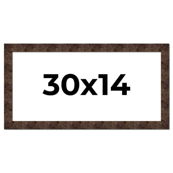 30x14 Frame Brown Burl Real Wood Picture Frame Width 1.625 Inches | Interior Frame Depth 0.5 Inches