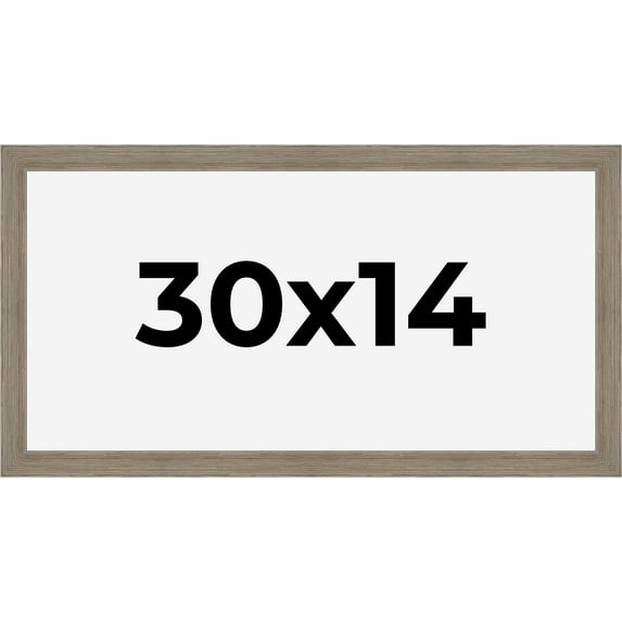 30x14 Frame Gray Barnwood Rustic Solid Wood Picture Frame | 1.5 Inch Moulding Width | Includes UV
