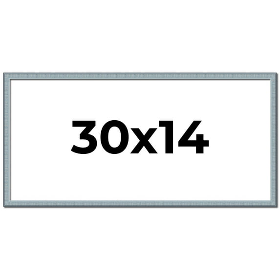 30x14 Frame Rustic Sky Blue Solid Wood Picture Frame | 0.75 Inch Moulding Width |Includes UV