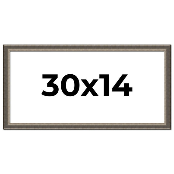 30x14 Frame Silver Real Wood Picture Frame Width 1.25 Inches | Interior Frame Depth 0.5 Inches |