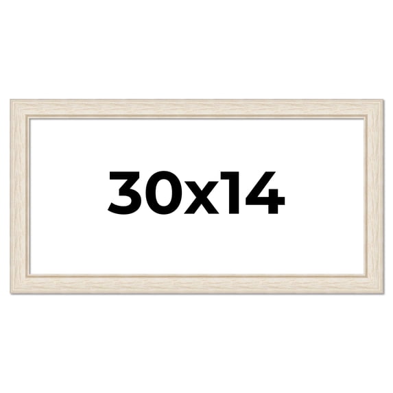30x14 Frame White Real Wood Picture Frame Width 1.75 inches | Interior Frame Depth 0.5 inches |