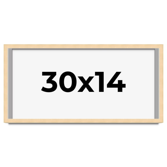 30x14 Shadow Box Frame Brown | 0.875 Inches Deep Real Wood Contemporary Shadowbox Display Frame |