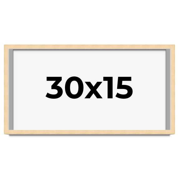 30x15 Frame Beige Real Wood Picture Frame Width 0.75 inches | Interior Frame Depth 0.5 inches |