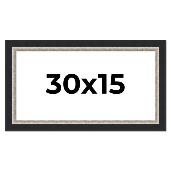 30x15 Frame Black Real Wood Picture Frame Width 2.25 Inches | Interior Frame Depth 0.5 Inches |