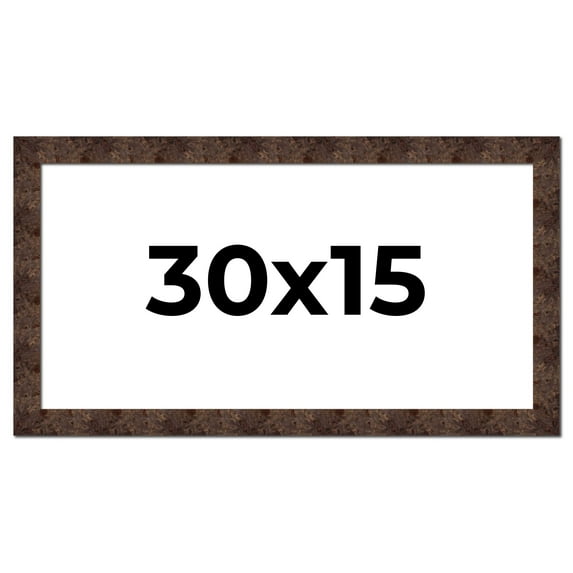 30x15 Frame Brown Burl Real Wood Picture Frame Width 1.625 Inches | Interior Frame Depth 0.5 Inches
