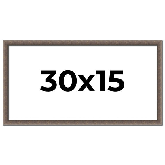 30x15 Frame Silver Real Wood Picture Frame Width 1.25 Inches | Interior Frame Depth 0.5 Inches |