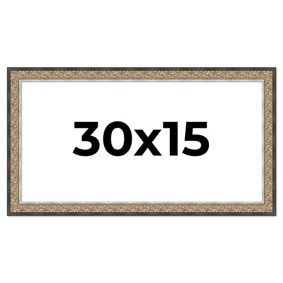 30x15 Frame Silver Real Wood Picture Frame Width 1.75 Inches | Interior Frame Depth 0.5 Inches |