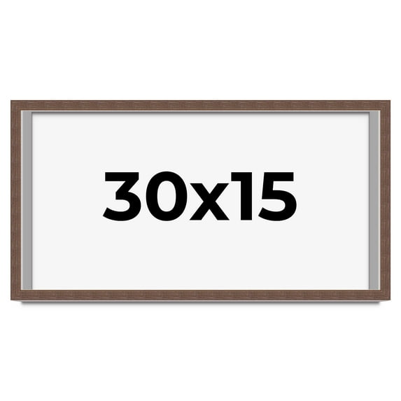 30x15 Shadow Box Frame Brown | 1.125 inches Deep Real Wood Rustic Shadowbox Display Frame | UV