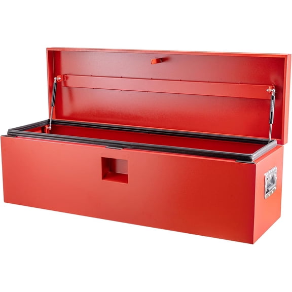 30x15x15in Steel Truck Bed Tool Box Hydraulic Lid Weatherproof Lock for Pickup RV Red