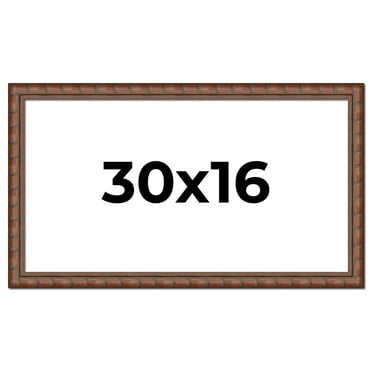 30x16 Dark Brown Bamboo Real Wood Picture Frame Width 1.5 inches | Interior Frame Depth 0.5 inches