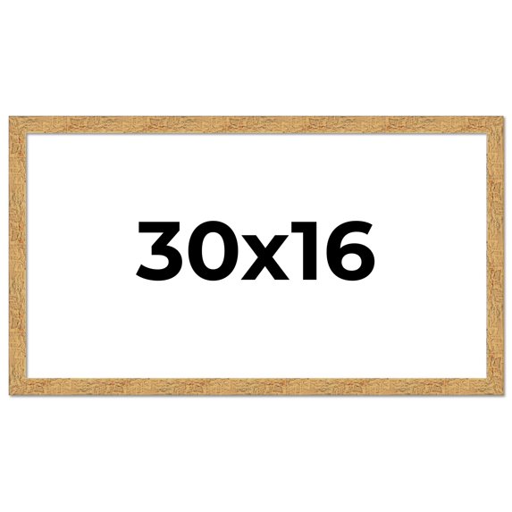 30x16 Frame Beige Real Wood Picture Frame Width 1.25 inches | Interior Frame Depth 0.5 inches |