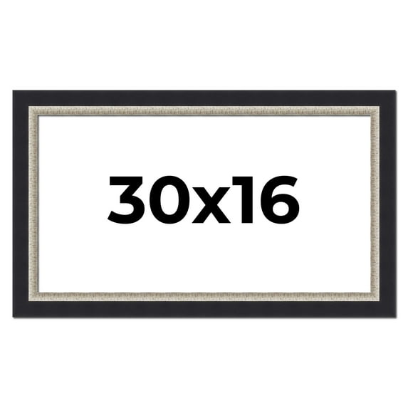 30x16 Frame Black Real Wood Picture Frame Width 2.25 Inches | Interior Frame Depth 0.5 Inches |