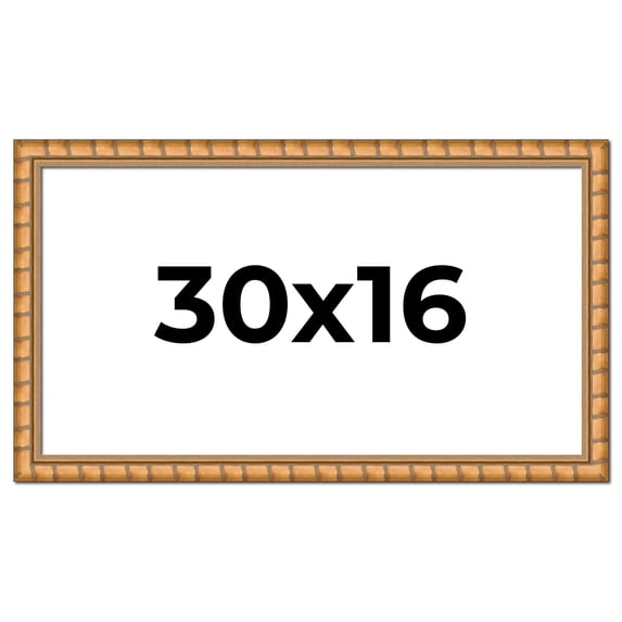 30x16 Frame Gold Real Wood Picture Frame Width 1.5 inches | Interior Frame Depth 0.5 inches |
