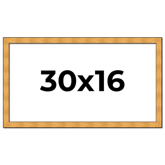 30x16 Frame Gold Rustic Solid Wood Picture Frame | 1.25 Inch Wide Moulding | Rustique Gold
