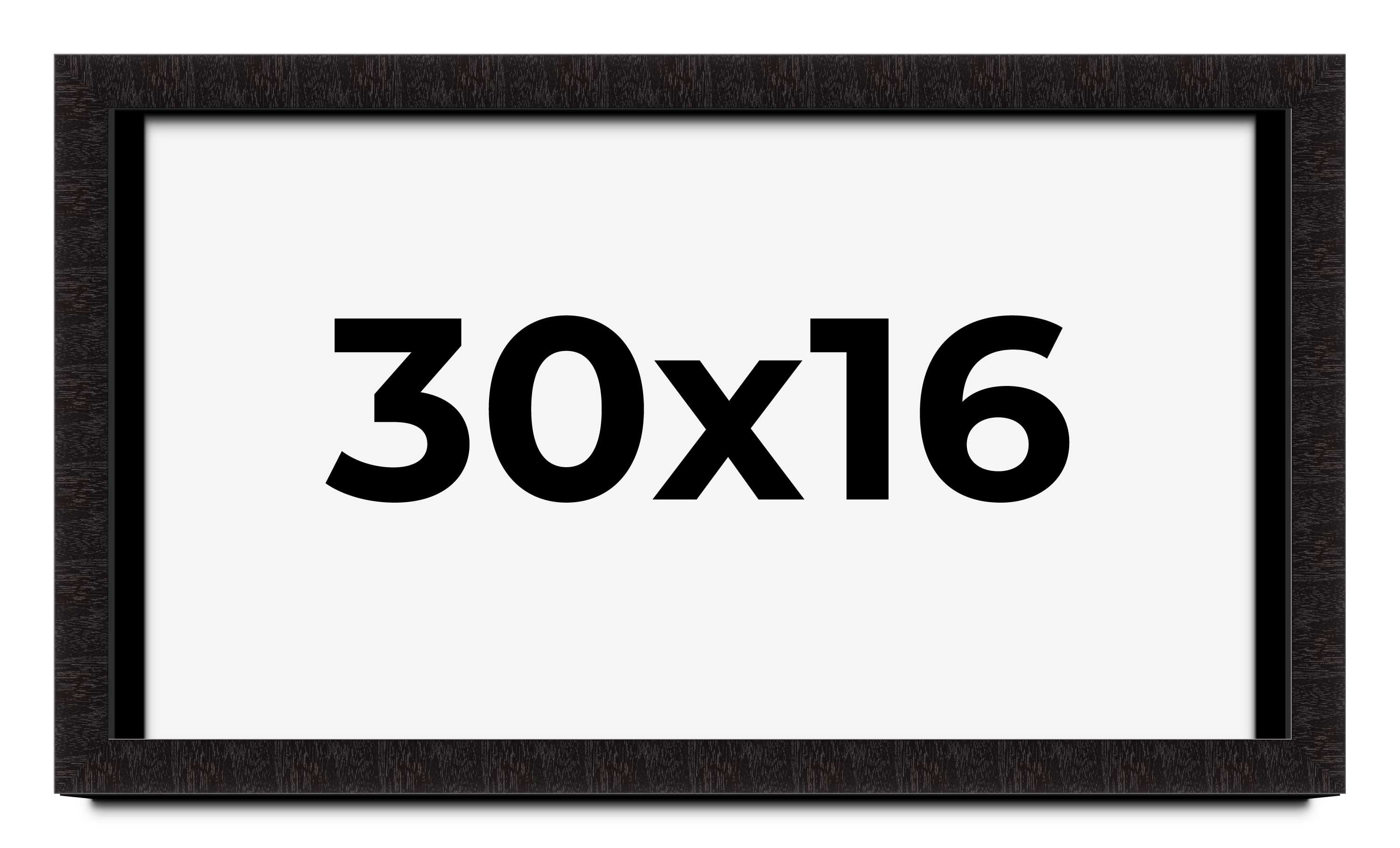 30x16 Shadow Box Black Solid Wood Display Picture Frame | 1 Inch Rabbet ...