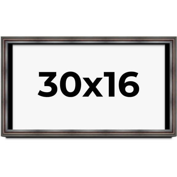 30x16 Shadow Box Frame Brown Cherry | 2.625 Inches Deep Pine Wood Traditional Shadowbox Display