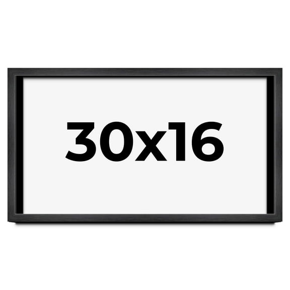 30x16 Shadow Box Frame Grey Charcoal Black | 0.875 Inches Deep | Wood Shadowbox Display Frame | UV