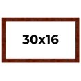 thumbnail image 1 of 30x16 Walnut Brown Veneer Real Wood Picture Frame Width 1.75 inches | Interior Frame Depth 0.5, 1 of 8