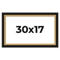 thumbnail image 1 of 30x17 Frame Gold Real Wood Picture Frame Width 2.25 Inches | Interior Frame Depth 0.5 Inches |, 1 of 8