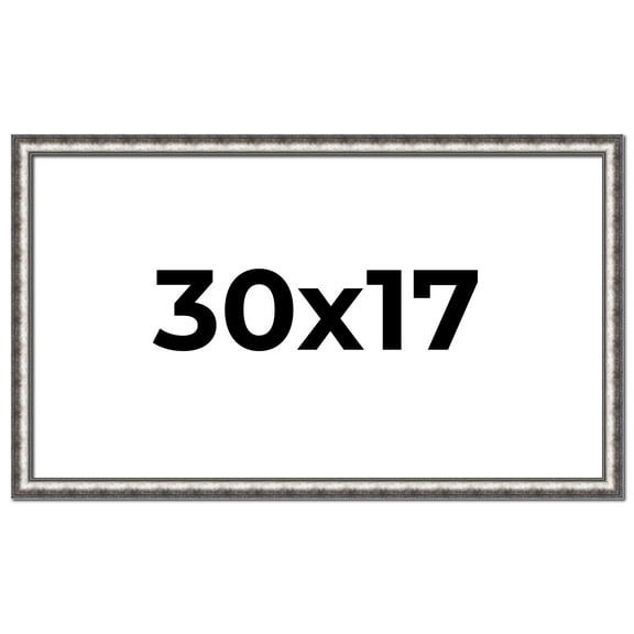 30x17 Frame Silver Real Wood Picture Frame Width 1.125 Inches | Interior Frame Depth 0.5 Inches |