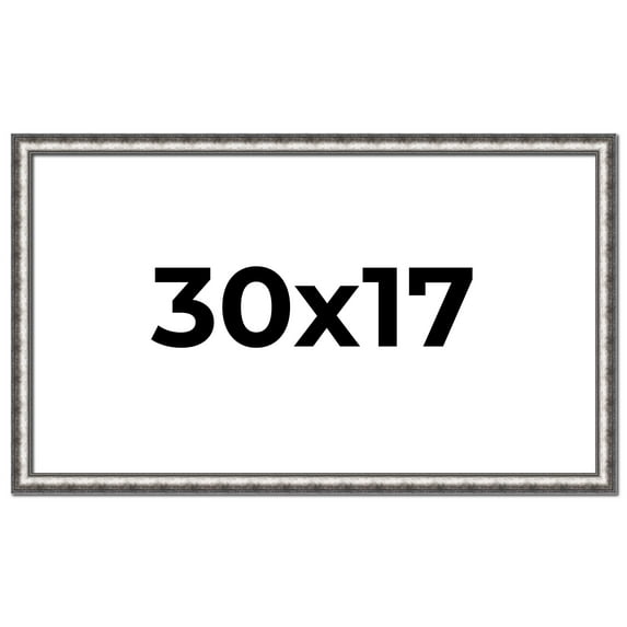 30x17 Frame Silver Real Wood Picture Frame Width 1.125 Inches | Interior Frame Depth 0.5 Inches |