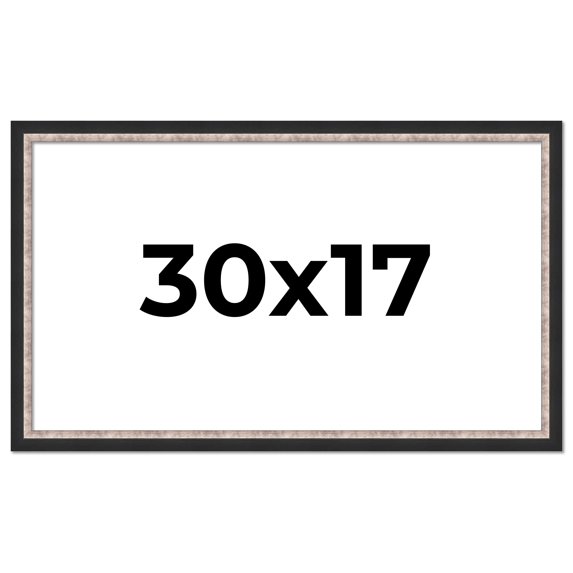 30x17 Frame Silver Real Wood Picture Frame Width 1.25 Inches | Interior Frame Depth 0.75 Inches |