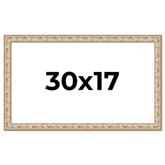 30x17 Frame White Real Wood Picture Frame Width 1.5 inches | Interior Frame Depth 0.5 inches |
