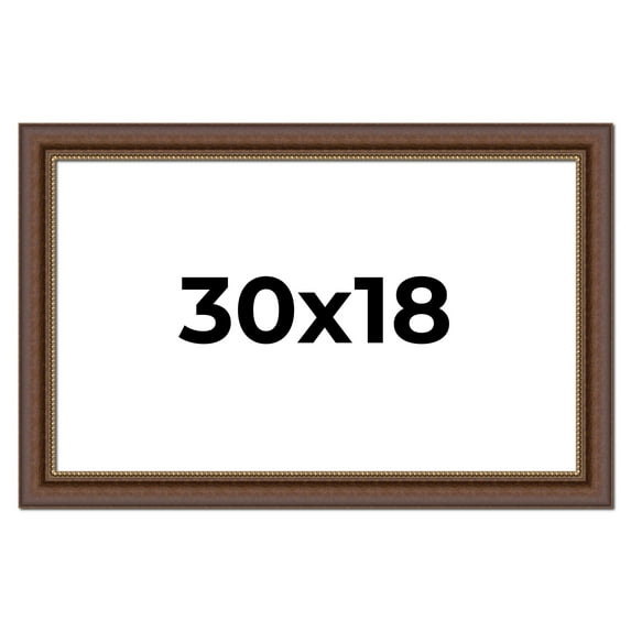 30x18 Copper and Brown Real Wood Picture Frame Width 2 inches | Interior Frame Depth 0.5 inches |