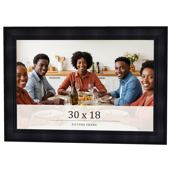 30x18 Frame Black Passaggi Solid Wood Picture Frame Width 1.5 Inches | Interior Depth 0.5 Inches |
