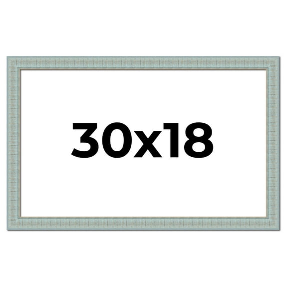 30x18 Frame Blue Teal Distressed Solid Wood Picture Frame | 1.625 Inch Moulding Width | Sonoma Blue