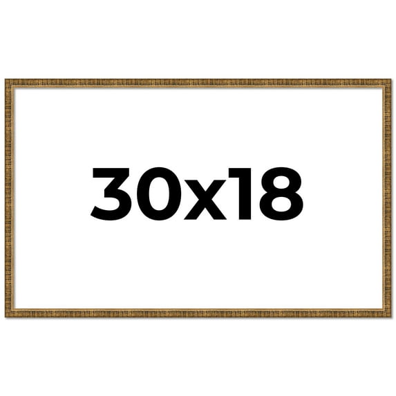 30x18 Frame Gold Kingsley Distressed Solid Wood Picture Frame Width 0.75 Inches | Interior Frame