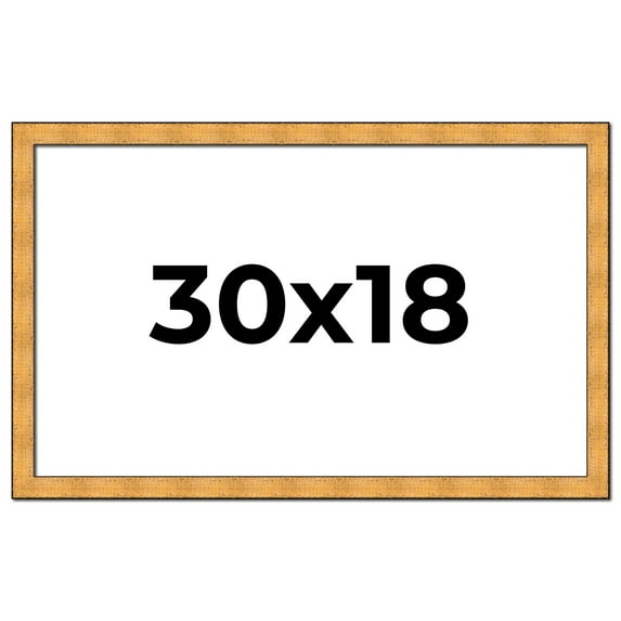 30x18 Frame Gold Rustic Solid Wood Picture Frame | 1.25 Inch Wide Moulding | Rustique Gold