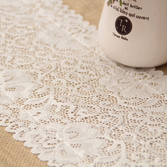 30x180cm Burlap Lace Table Runner Natural Jute Rustic Wedding Decor