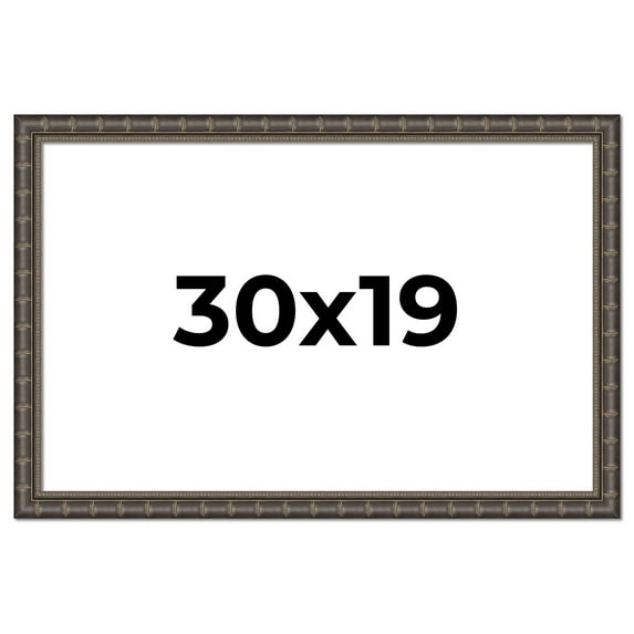 30x19 Frame Black Bamboo Solid Wood Picture Frame Width 1.5 Inches | Interior Frame Depth 0.5
