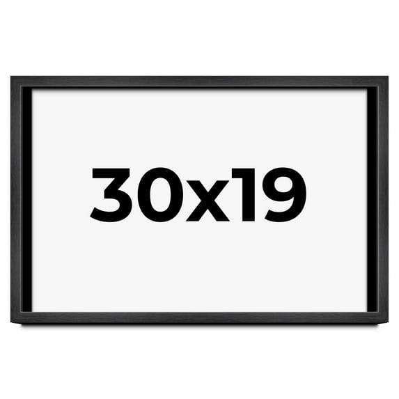 30x19 Frame Black Charcoal Grey Wood Textured Picture Frame | 0.75 Inch Moulding Width | Gunmetal