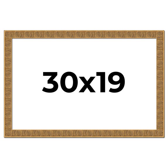 30x19 Frame Black and Gold Distressed Solid Wood Sonoma Picture Frame | 1.625 Inch Moulding Width |