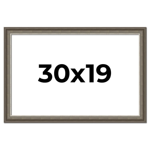 30x19 Frame Brown Solid Wood Picture Frame | 1.75 Inch Moulding Width | Austin Frame Complete with