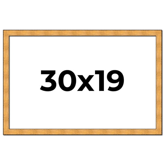 30x19 Frame Gold Rustic Solid Wood Picture Frame | 1.25 Inch Wide Moulding | Rustique Gold