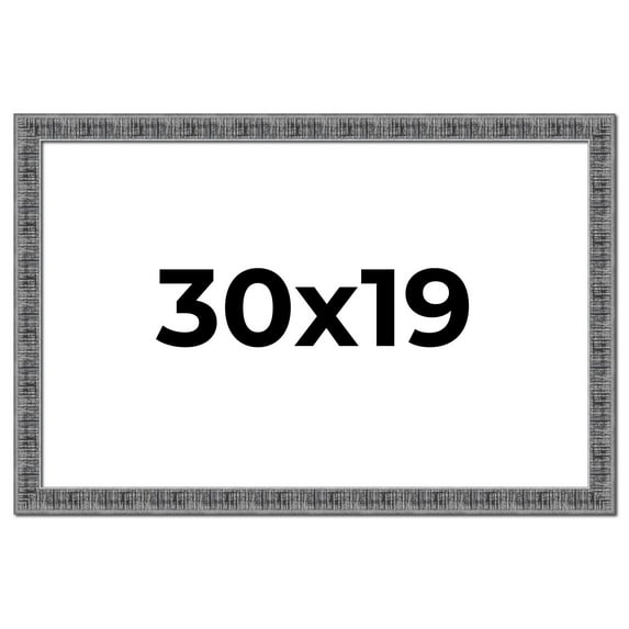 30x19 Frame Silver Black Rustic Sonoma Solid Wood Picture Frame | 1.5 Inch Moulding Width |