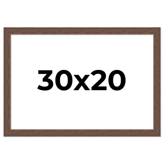 30x20 Frame Brown Farmhouse Solid Wood Picture Frame Width 1.5 Inches | Interior Frame Depth 0.5