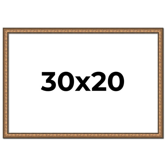 30x20 Frame Gold Real Wood Picture Frame Width 1.25 inches | Interior Frame Depth 0.5 inches |