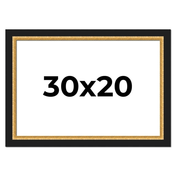 30x20 Frame Gold Real Wood Picture Frame Width 2.25 Inches | Interior Frame Depth 0.5 Inches |