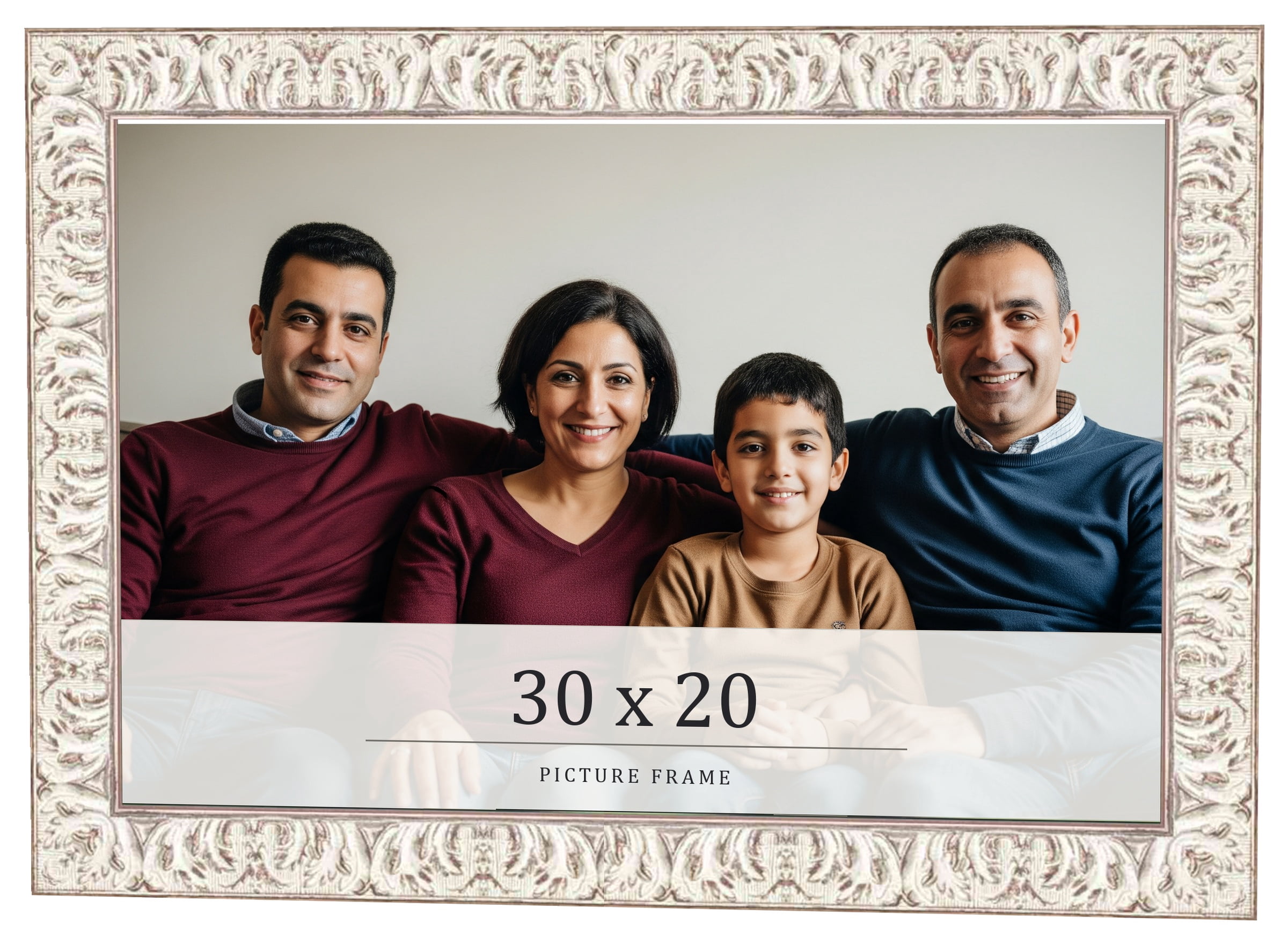 30x20 Frame White Real Wood Picture Frame Width 1.5 inches