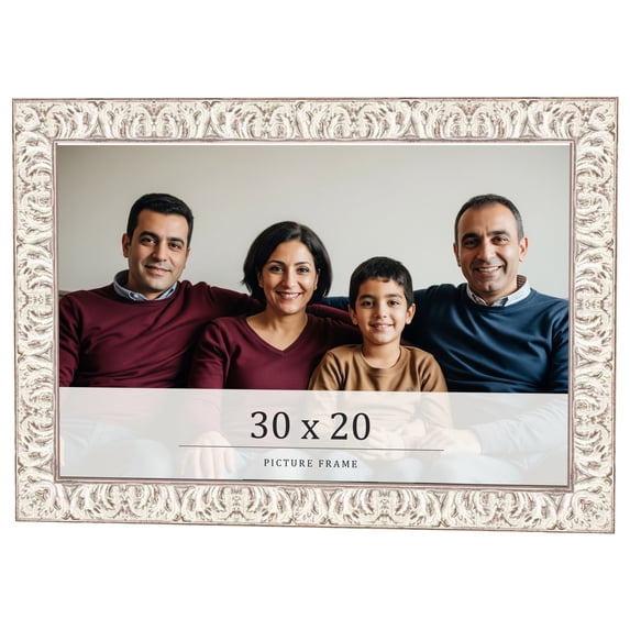 30x20 Frame White Real Wood Picture Frame Width 1.5 inches | Interior Frame Depth 0.5 inches |