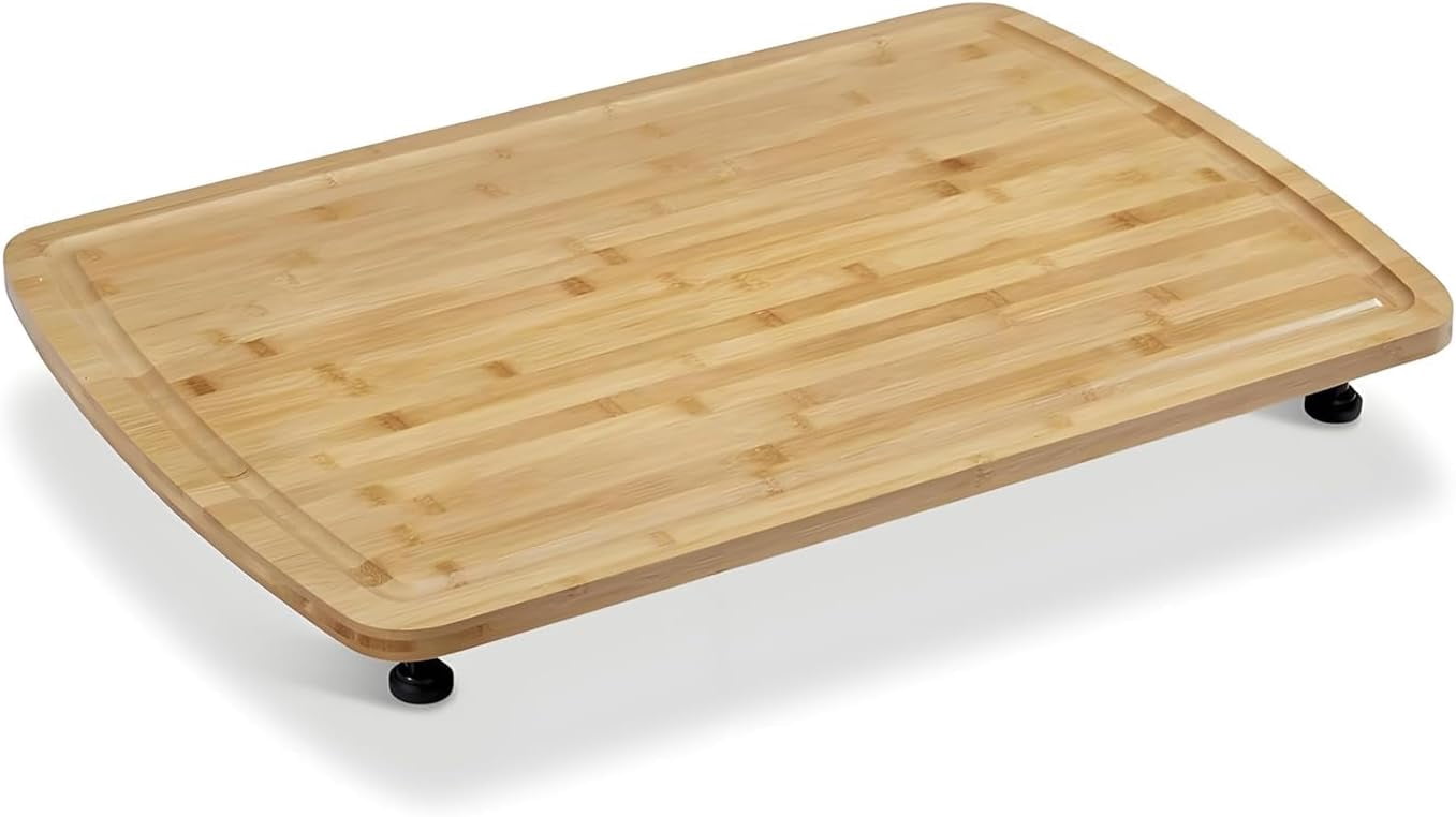 30x20 Inch Noodle Board Stove Cover – Removable Legs, Multi-Functional Thickened Cutting Board for Electric/Gas Stoves, RV & Sink with Deep Grooves and Non-Slip Design