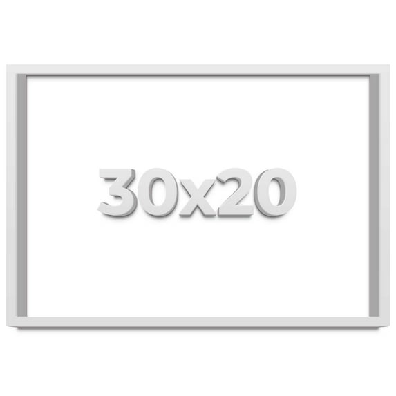 30x20 Shadow Box Frame White | 2 Inches Deep Real Wood Contemporary Shadowbox Display Frame | UV