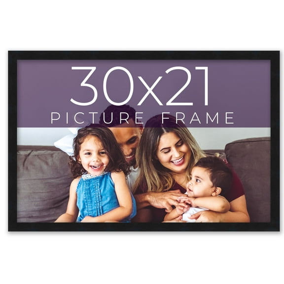 30x21 Frame Black Real Wood Picture Frame Width 0.75 inches | Interior Frame Depth 0.5 inches |