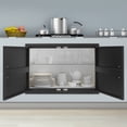 thumbnail image 1 of 30x21 Inch Double Outdoor Kitchen Cabinet Door Black Carbon Steel with Magnetic Seal for BBQ Island, 1 of 6